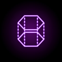 Poster - Parallelogram neon icon. Elements of Geometric figures set. Simple icon for websites, web design, mobile app, info graphics