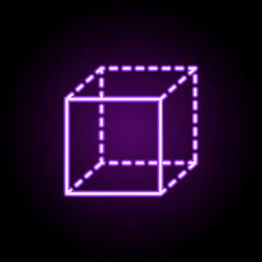 Poster - a circle neon icon. Elements of Geometric figures set. Simple icon for websites, web design, mobile app, info graphics