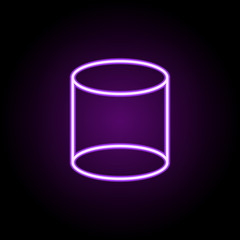 Poster - 3d cylinder neon icon. Elements of Geometric figures set. Simple icon for websites, web design, mobile app, info graphics