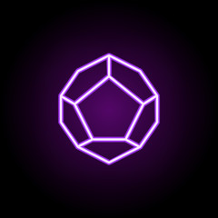 Poster - 3d cube neon icon. Elements of Geometric figures set. Simple icon for websites, web design, mobile app, info graphics