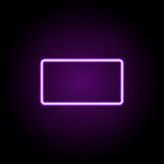 Poster - circle in a rectangle neon icon. Elements of Geometric figures set. Simple icon for websites, web design, mobile app, info graphics