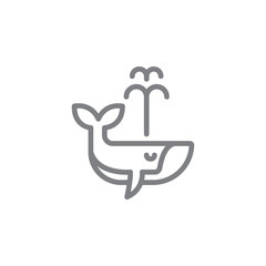 Poster - Whale icon. Element of beach holiday icon. Thin line icon for website design and development, app development. Premium icon