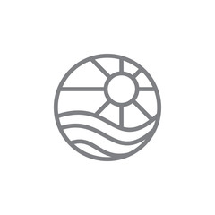 Poster - Sunny icon. Element of beach holiday icon. Thin line icon for website design and development, app development. Premium icon
