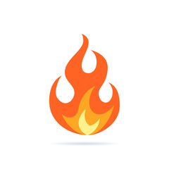 Wall Mural - Simple vector flame icon in flat style