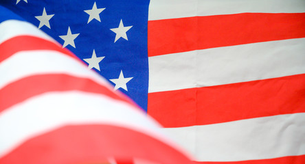 America flag waving with the wind for memorial day.