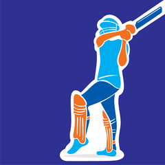 Wall Mural - cricket player hitting big shot