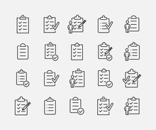 Clipboard Related Vector Icon Set.