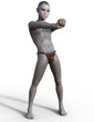 © Veronika - 3d render of a cute humanoid alien isolated on white