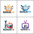 © alimmus - Set of Repair Television Logo Template Design Vector, Emblem, Design Concept, Creative Symbol, Icon