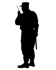 Wall Mural - People of special police force on white background