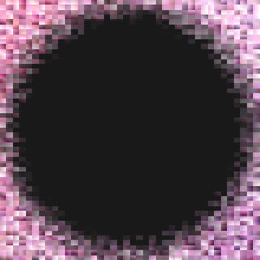 Poster - Geometrical mosaic rectangle background - gradient vector graphic design from rectangles in pink tones on black background