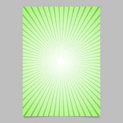 Poster - Green abstract sun burst brochure template - gradient vector page background design with radial lines