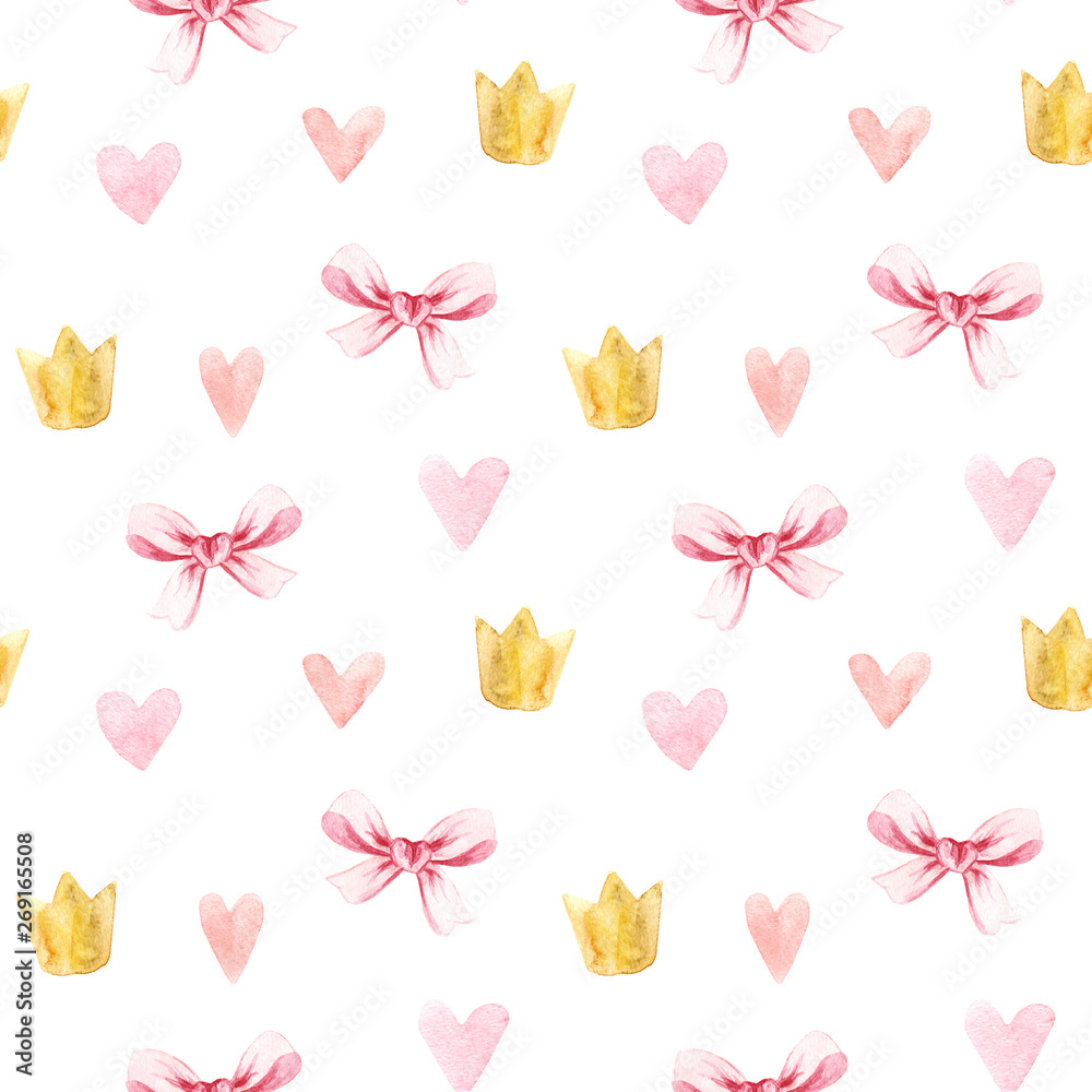 Watercolor crown. Hand painted illustration isolated on white ...