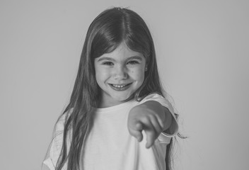 Young beautiful happy, shocked,surprised girl pointing out. Human emotions and facial expression