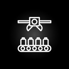 Poster - robot in production neon icon. Elements of intelligence set. Simple icon for websites, web design, mobile app, info graphics