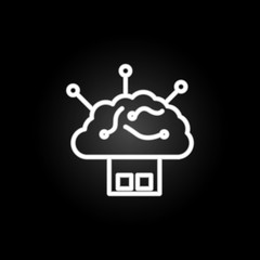 Poster - cloud storage neon icon. Elements of intelligence set. Simple icon for websites, web design, mobile app, info graphics