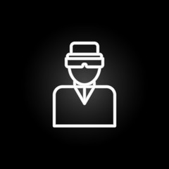Poster - virtual reality glasses neon icon. Elements of intelligence set. Simple icon for websites, web design, mobile app, info graphics