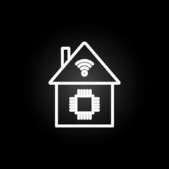 Poster - smart House neon icon. Elements of intelligence set. Simple icon for websites, web design, mobile app, info graphics