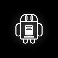 Poster - robot neon icon. Elements of intelligence set. Simple icon for websites, web design, mobile app, info graphics