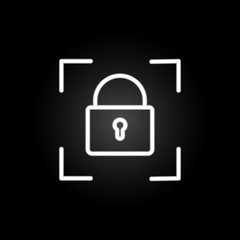 Poster - smart lock neon icon. Elements of intelligence set. Simple icon for websites, web design, mobile app, info graphics