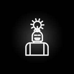 Poster - smart robot neon icon. Elements of intelligence set. Simple icon for websites, web design, mobile app, info graphics