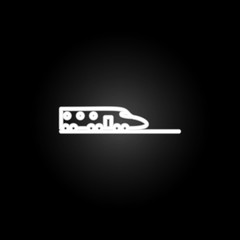 Poster - high speed train neon icon. Elements of intelligence set. Simple icon for websites, web design, mobile app, info graphics
