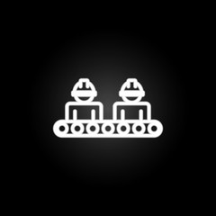 Poster - robots in production neon icon. Elements of intelligence set. Simple icon for websites, web design, mobile app, info graphics