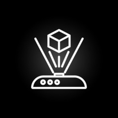 Poster - smart vacuum cleaner neon icon. Elements of intelligence set. Simple icon for websites, web design, mobile app, info graphics