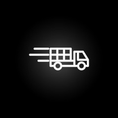 Poster - express delivery neon icon. Elements of intelligence set. Simple icon for websites, web design, mobile app, info graphics