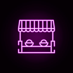 Poster - Indian market neon icon. Elements of india set. Simple icon for websites, web design, mobile app, info graphics