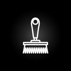 Poster - Brush, mop, scrubber neon icon. Elements of kitchen utencils set. Simple icon for websites, web design, mobile app, info graphics