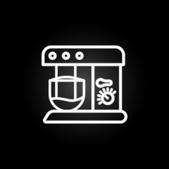 Poster - Stand mixer neon icon. Elements of kitchen utencils set. Simple icon for websites, web design, mobile app, info graphics