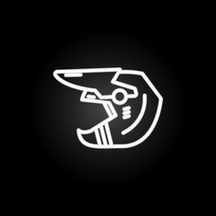 Poster - motocross neon icon. Elements of motor sports set. Simple icon for websites, web design, mobile app, info graphics