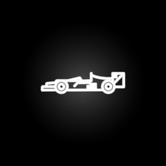 Poster - bolide neon icon. Elements of motor sports set. Simple icon for websites, web design, mobile app, info graphics
