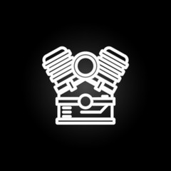 Poster - engine neon icon. Elements of motor sports set. Simple icon for websites, web design, mobile app, info graphics