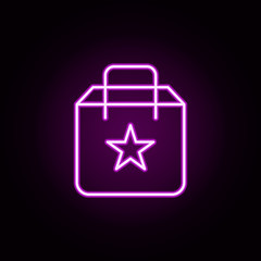 Poster - selected package neon icon. Elements of online shopping set. Simple icon for websites, web design, mobile app, info graphics
