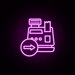 Poster - cash management neon icon. Elements of online shopping set. Simple icon for websites, web design, mobile app, info graphics