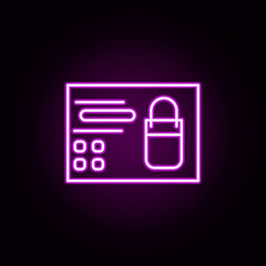 Aufkleber - product page neon icon. Elements of online shopping set. Simple icon for websites, web design, mobile app, info graphics