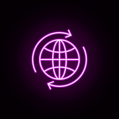 Poster - global neon icon. Elements of online shopping set. Simple icon for websites, web design, mobile app, info graphics