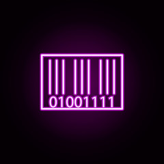 Poster - bar code neon icon. Elements of online shopping set. Simple icon for websites, web design, mobile app, info graphics