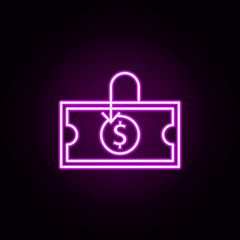 Poster - dollar currency neon icon. Elements of online shopping set. Simple icon for websites, web design, mobile app, info graphics