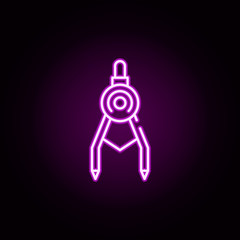 Poster - compass neon icon. Elements of physics set. Simple icon for websites, web design, mobile app, info graphics