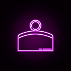 Poster - convex neon icon. Elements of physics set. Simple icon for websites, web design, mobile app, info graphics