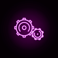 Poster - mechanism neon icon. Elements of physics set. Simple icon for websites, web design, mobile app, info graphics