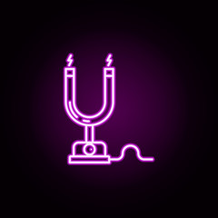 Poster - electric neon icon. Elements of physics set. Simple icon for websites, web design, mobile app, info graphics