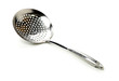 stainless steel strainer on white background