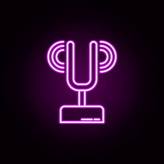 Poster - fork neon icon. Elements of physics set. Simple icon for websites, web design, mobile app, info graphics