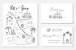 © Yana Alisovna - Set of wedding invitation cards with map