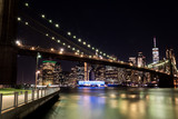 Fototapeta Miasta - Manhattan by night, from DUMBO, Brooklyn