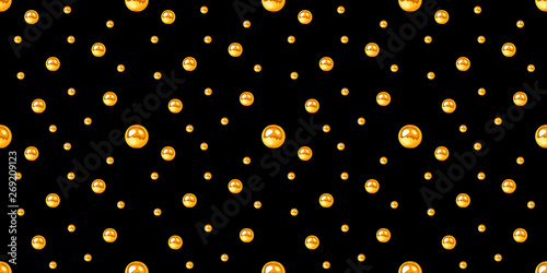 Golden pearl and chain glamour seamless pattern illustration.  fashion design...